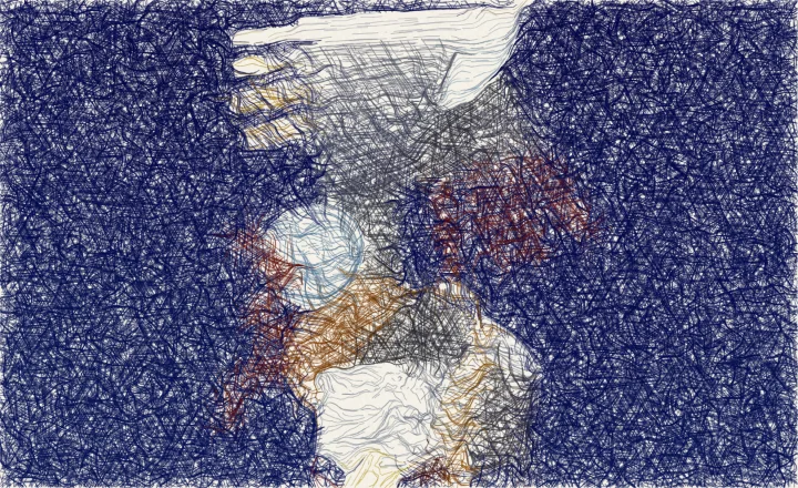Coloured pencil · as it opens